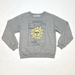 Wound Up Gray " Radiate Love" Sweatshirt - Women's Size Medium Grey Sunshine Sun